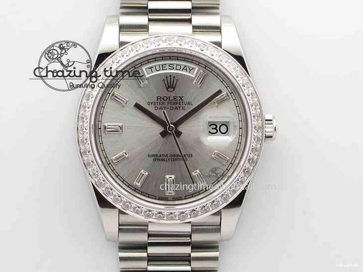 Bracelet 40mm SS ETA2836 On Diamond Silver Bezel Edition BP Dial Maker Day SS Best Date 0522